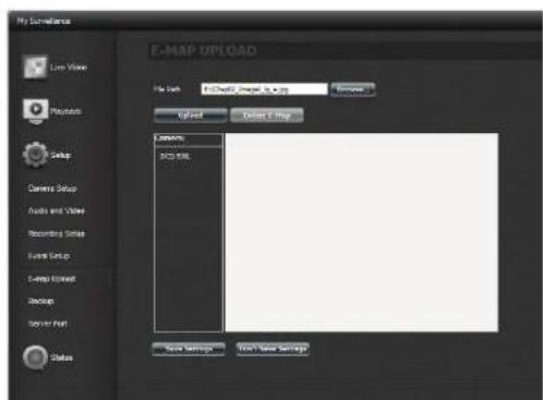 D-LINK DNS340L - My Surveillance - Configuration - Chargement d'E-map - 3