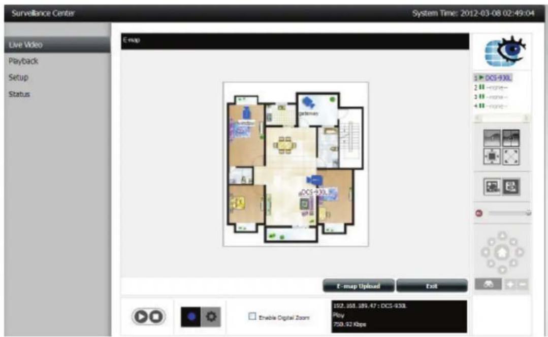 D-LINK DNS340L - My Surveillance - Affichage d'E-map - 1