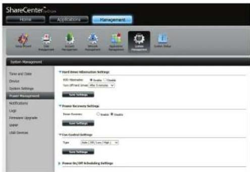 D-LINK DNS340L - Gestion de l'alimentation - 1