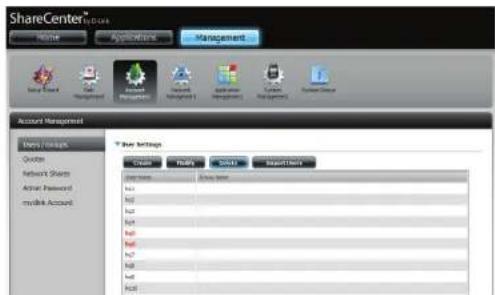 D-LINK DNS340L - Suppression des utilisateurs - 1