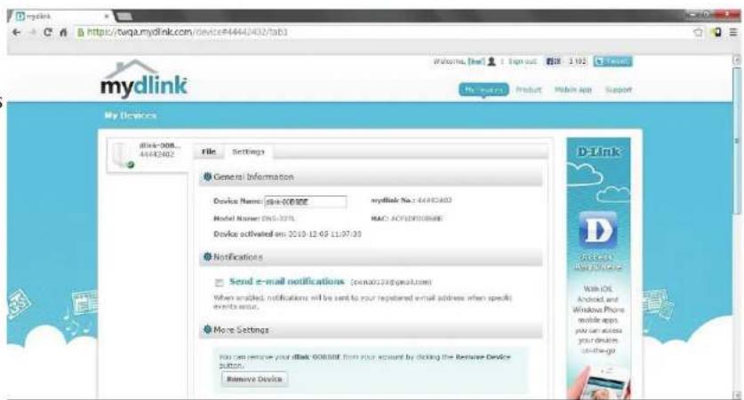 D-LINK DNS340L - Compte mydlink en ligne - 7