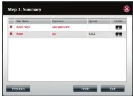 D-LINK DNS340L - Importation d'utilisateurs - 5
