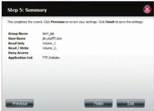 D-LINK DNS340L - Création d'un groupe - 9