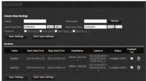 D-LINK DNS340L - My Surveillance - Configuration - Sauvegarde - 8
