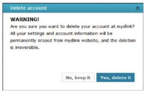 D-LINK DNS340L - Suppression d'un compte mydlink - 2