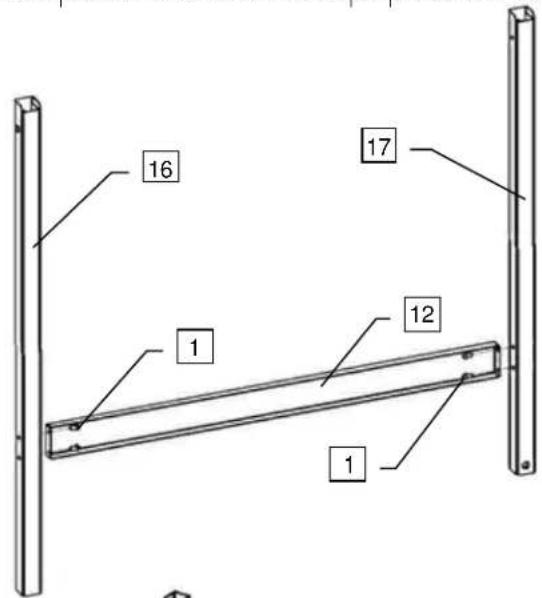 KRAMPOUZ KHEA04 - Assemblage traverse et étagère inférieures - 1