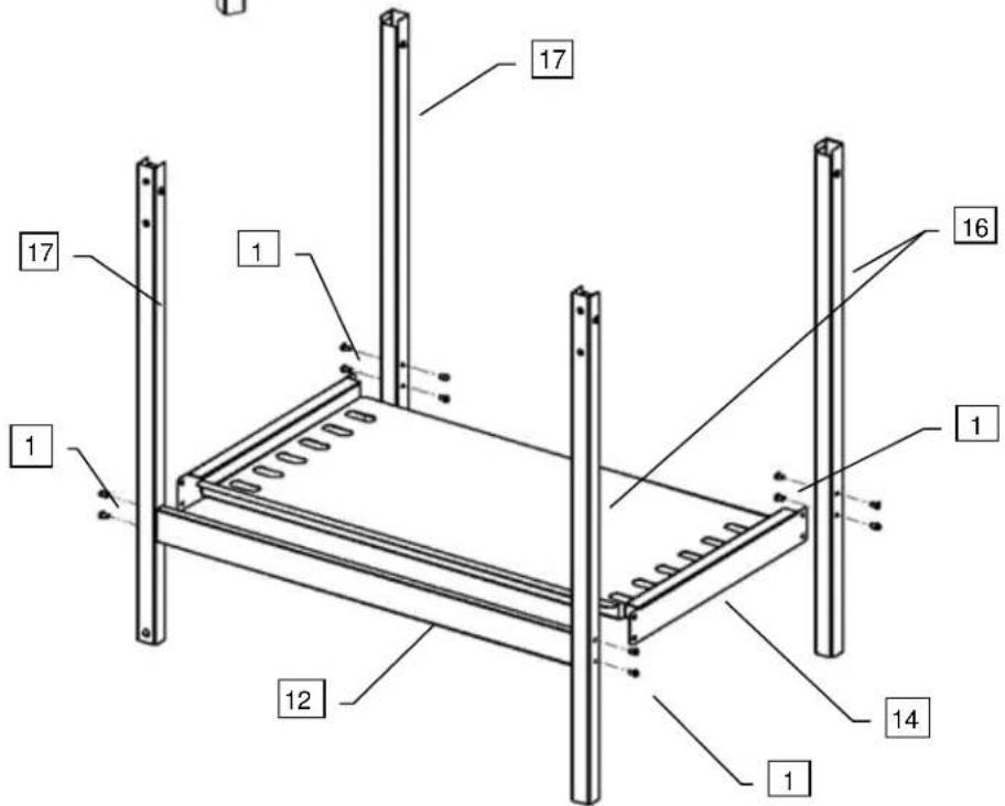 KRAMPOUZ KHEA04 - Assemblage traverse et étagère inférieures - 2