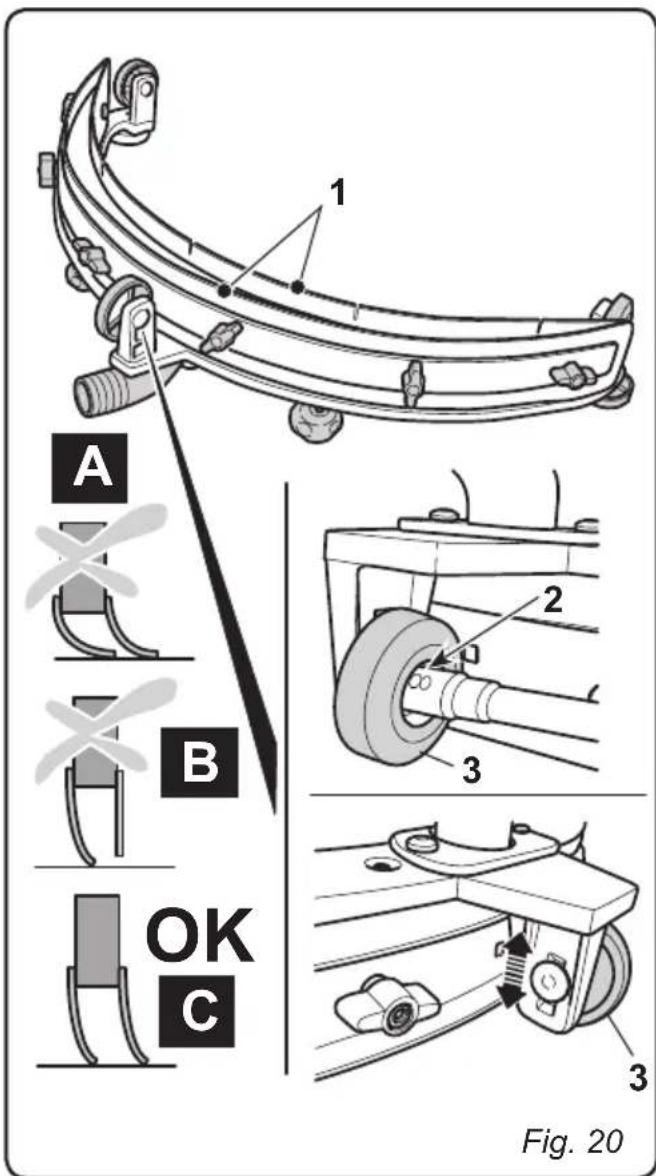 Ghibli Winner 38BC - 11.1.g - Regolazione incidenza tergi-tore (Fig. 20) - 2
