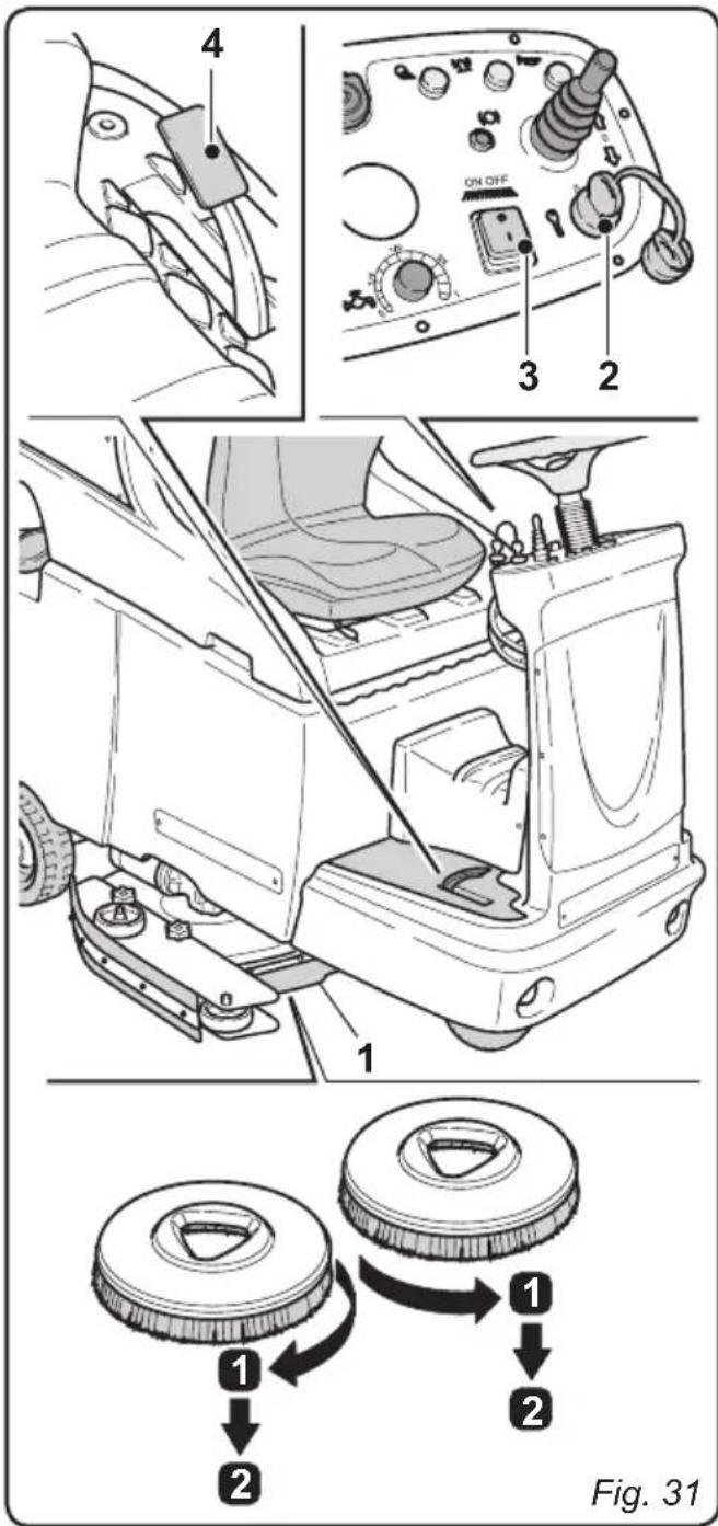 Ghibli S5 150S85 - 11.1.g - Replacing the brushes (Fig. 31) - 1