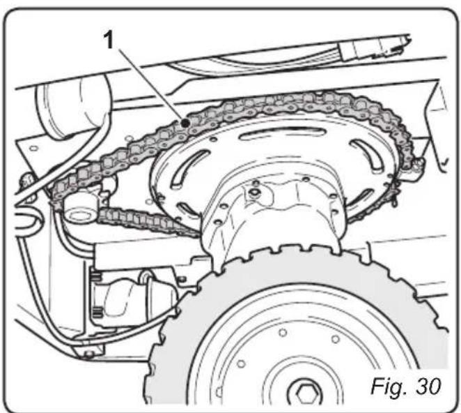 Ghibli S5 150S85 - 11.1.f - Controller o estado de desgaste da engrenagem de direcção (Fig. 30) - 1