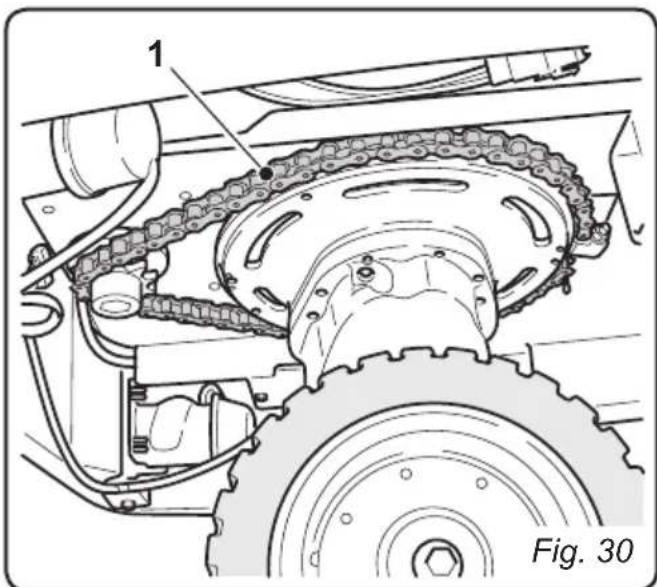 Ghibli S5 150S85 - 11.1.f - Control del estado de desgaste de laadena de direccion (Fig. 30) - 1