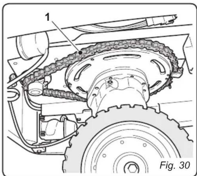 Ghibli S5 150S100 - 11.1.f - Contrôle de l'etat d'usure de la chaine de direction (Fig. 30) - 1