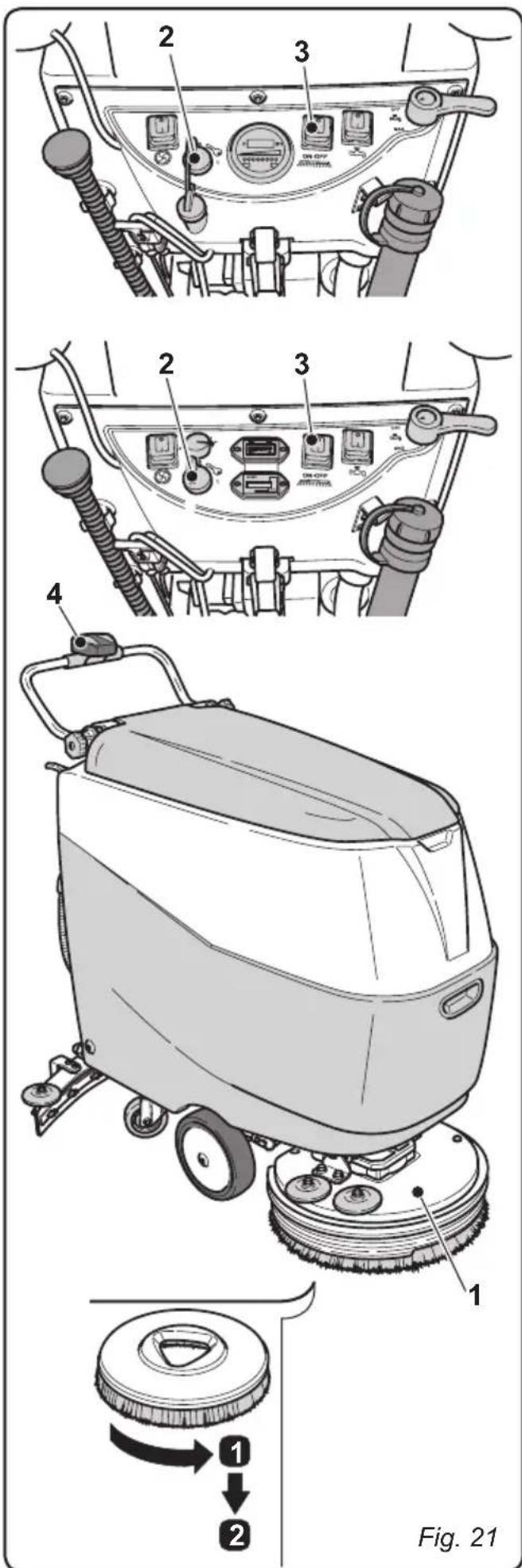 Ghibli S1 45D55 - 10.1.e - Substituição da escova (Fig. 21) - 1