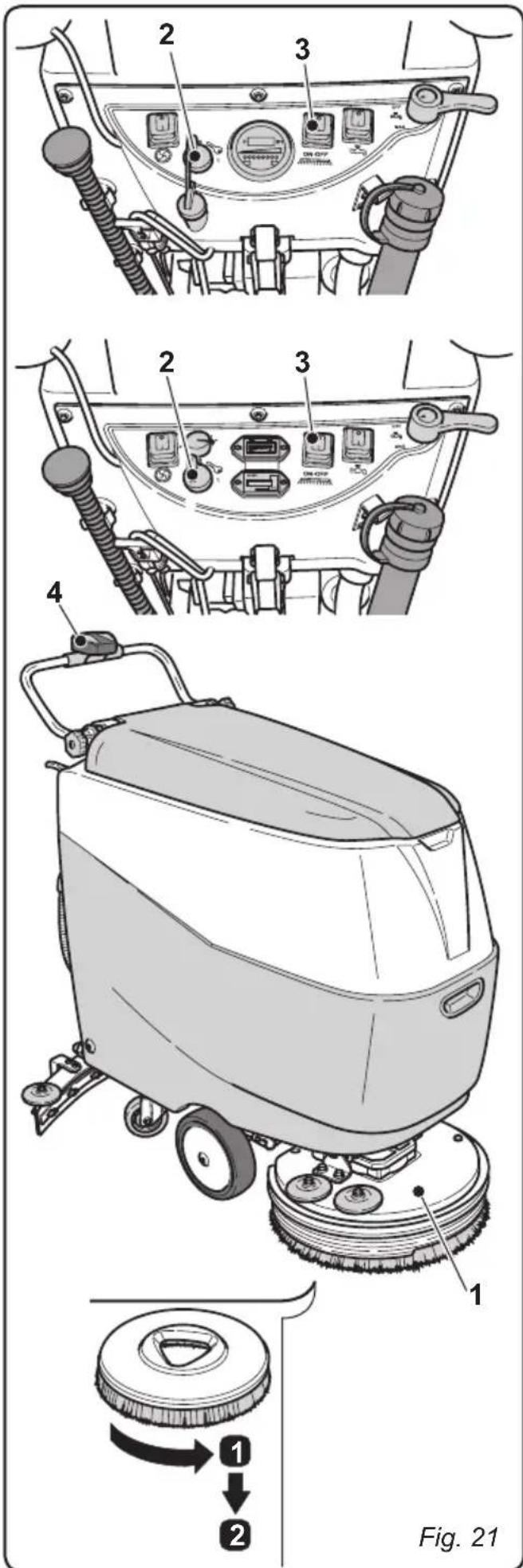 Ghibli S1 45D55 - 10.1.e - Replacing the brush (Fig. 21) - 1