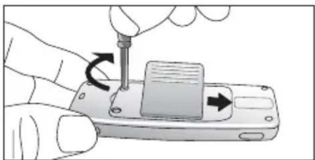 TANITA AM120 - 1) Remove the battery cover. - 1