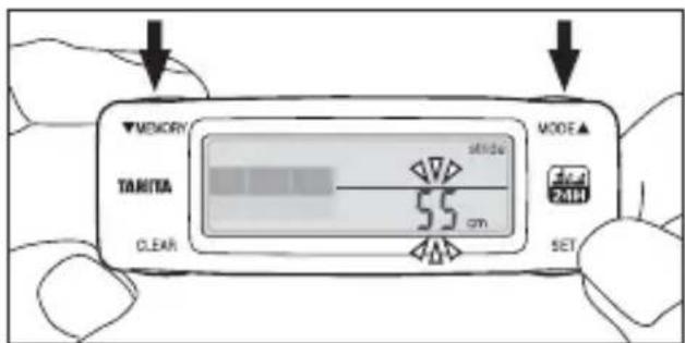 MEMORY TANITA CLEAR 55 cm MODE▲ 24H SET