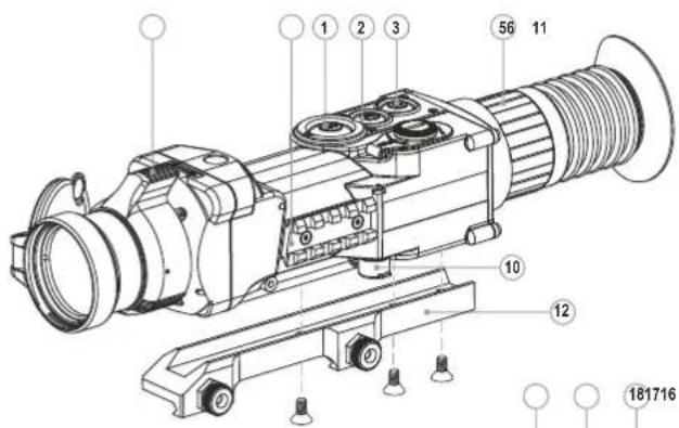 PULSAR Apex XD38 - El botón "Cal" (calibración del visor): - 1