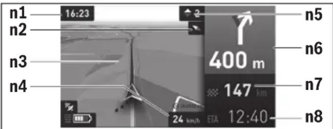 BOSCH Nyon Active Line - Driftsläge "Karta &amp; navigation" - 1