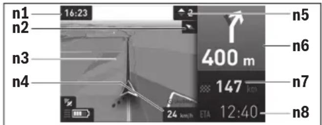 BOSCH Nyon Active Line - Mode de fonctionnement « Carte et navigation » - 1