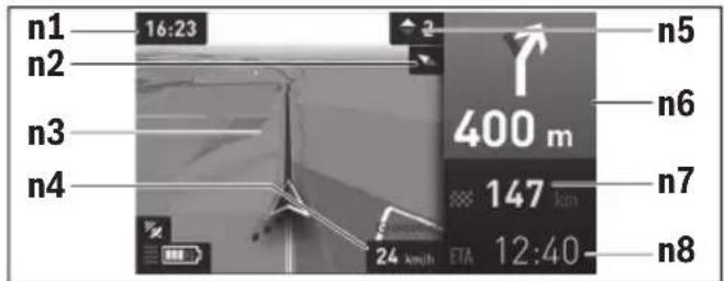 BOSCH Nyon Active Line - Käytömoodi "Map &amp; Navigation" (Kartta ja navigointi) - 1