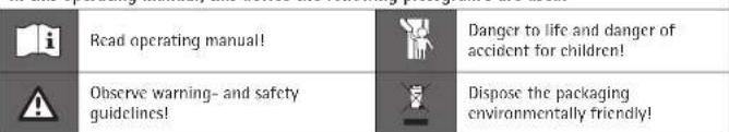 AEG SD 340 - In this operating manual/this device the following pictogram's are used: - 1