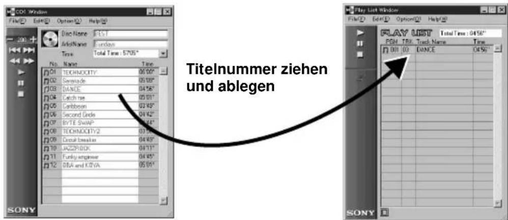 SONY PCLKMD1 - Programmieren der CD-Titel (Fortsetzung) - 1