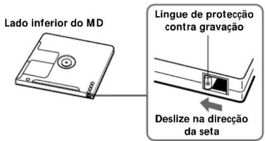 SONY MDSM100 - Para prevenir o apagamento accidental do material gravado - 1