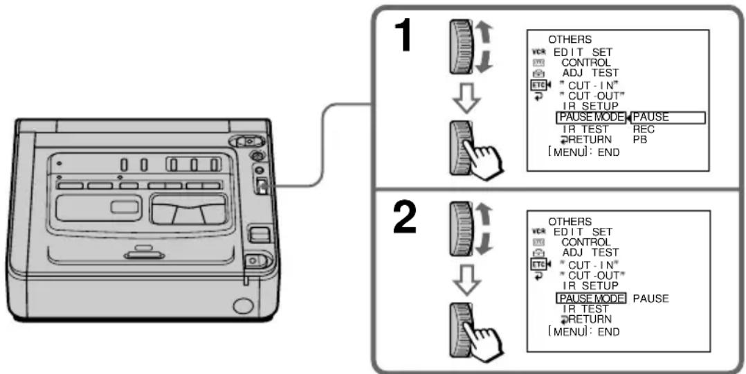 SONY GVD200E - Einstellen der Modi zum Beenden der Aufnahmepause am anderen (Aufnahme-)Videorecorder - 1