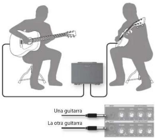 ROLAND AC40 - A continuación se explica cómo pueden tocar conjuntamente dos guitarristas. - 1