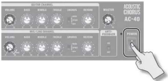 ROLAND AC40 - Mise sous tension et hors tension - 2