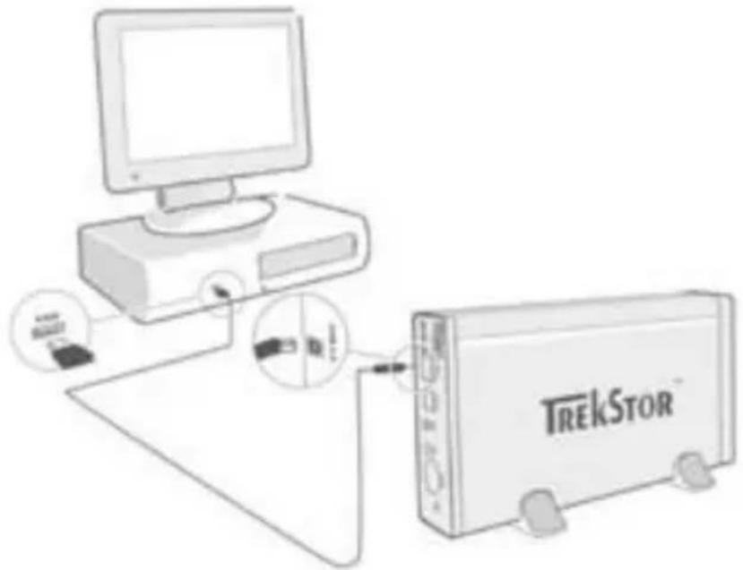 TrekStor Maxi t.u - 4) Raccordement du trekstor moviestation à un PC - 1