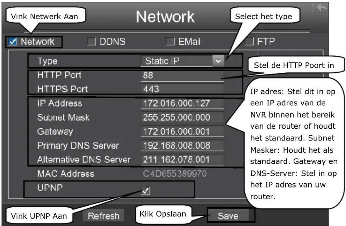 EBODE IPV4NVR - Networkkconfigatie informatie. - 1