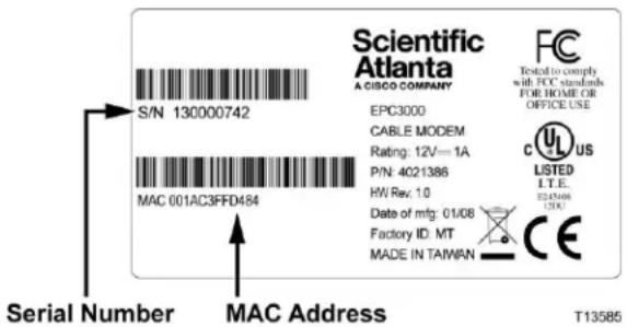 CISCO EPC3000 - Je ne dispose pas d'un compte d'accès Internet à haut débit - 1