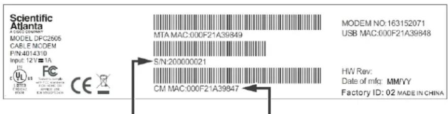 CISCO DPC2505 - Je ne dispose pas d'un compte d'accès Internet à haut débit - 1