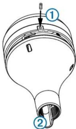 GARMIN GA 38 - Installazione dell'antenna facendo passare il cavoattraverso l'asta - 1