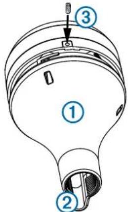 GARMIN GA 38 - Montaje de la antenna con el cable colocado fuera del poste - 1