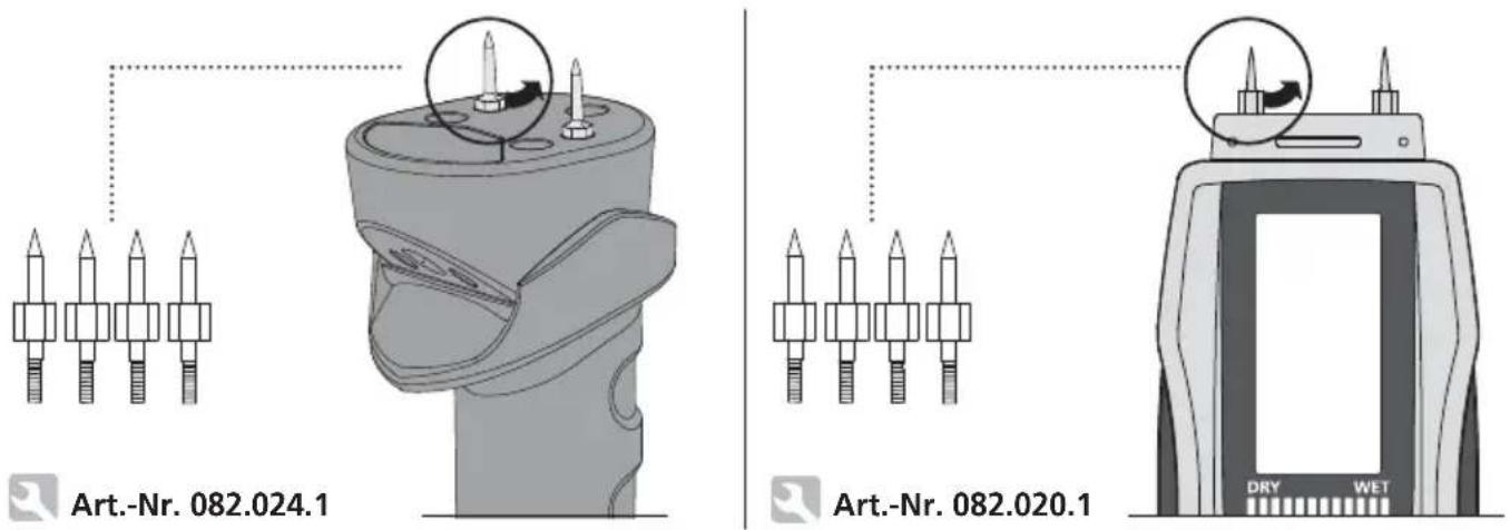 Laserliner MultiWetMaster - Remplacement des pointes de mesure - 1
