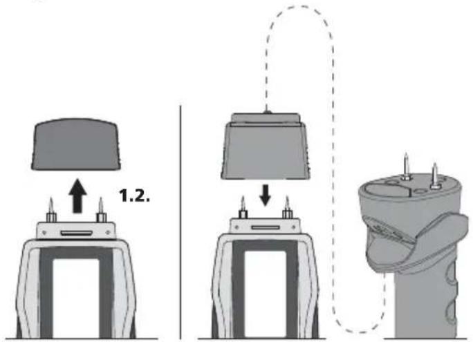 Laserliner MultiWetMaster - Externe Handelektrode (Art.-Nr. 082.024) anschließen - 1