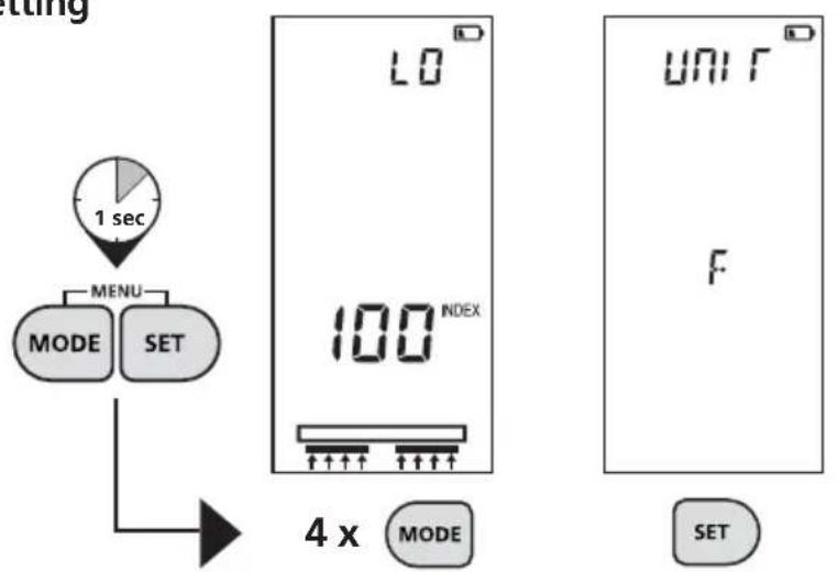 Laserliner MultiWetMaster - Temperature units of measure setting - 1