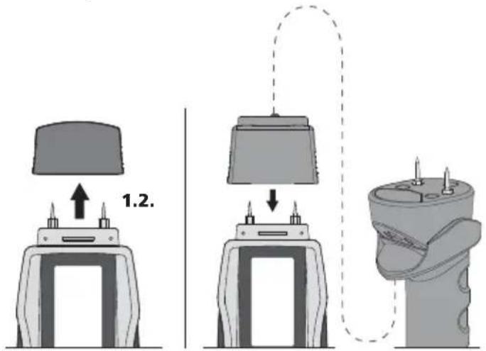 Laserliner MultiWetMaster - Erillisen elektrodipäätteen (tuotenro 082.024) liittäminen - 1