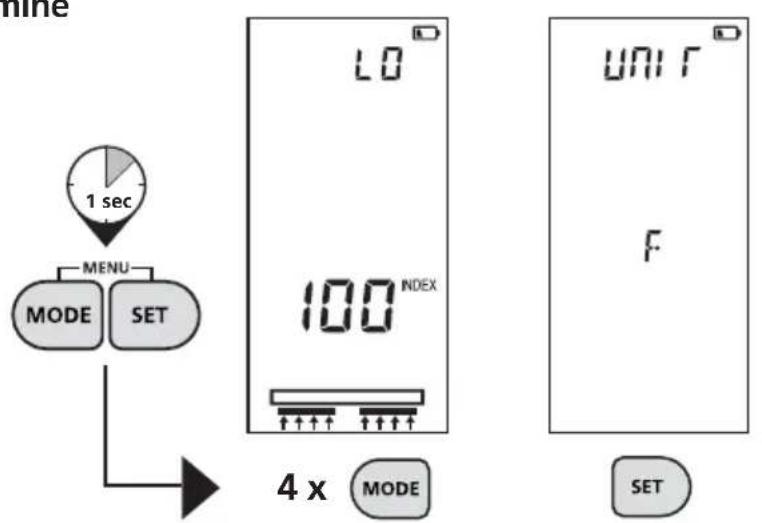 Laserliner MultiWetMaster - Temperatuuriühiku etteseadistamine - 1