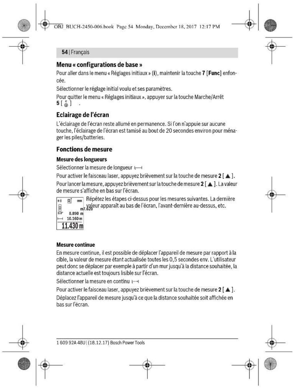 BOSCH GLM 100 C Professional - Sélection du niveau de réference (voir figure A) - 10