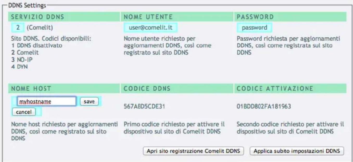 COMELIT 1456S - DDNS Settings - 2