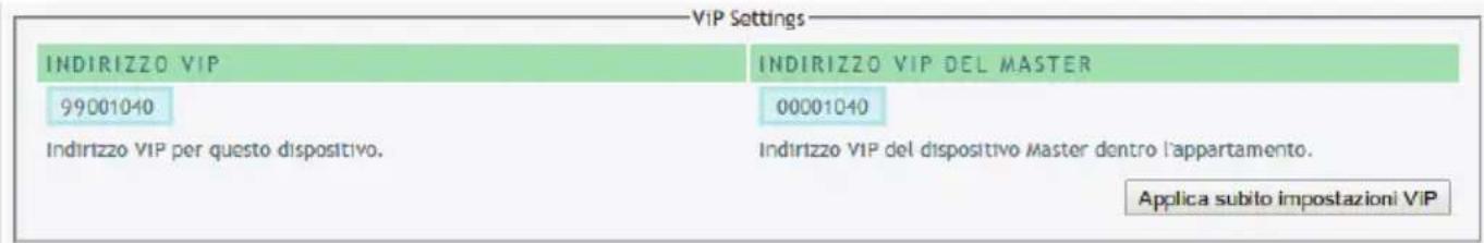 COMELIT 1456S - Art. 1456S ViP Settings - 1