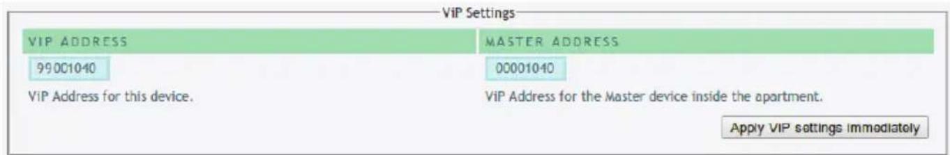 COMELIT 1456S - Art. 1456S VIP Settings - 1