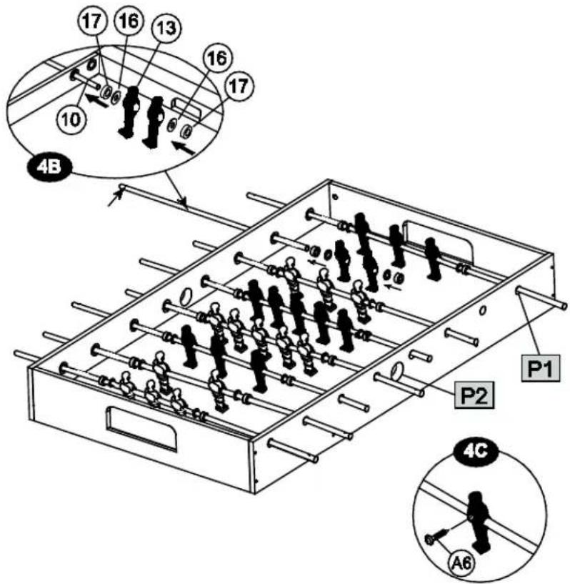 Triumph Sports 48″ MLS 3in1 Soccer Table - Note: The goalie should be at the left side of each player. - 1