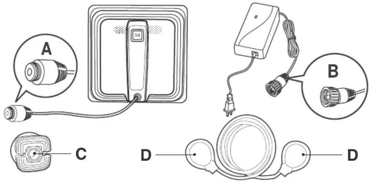 ECOVACS W830 - Instalar la correa de seguridad - 1