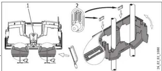 STIEBEL ELTRON DHE 27 SLi - Montage onderstuk achechterwand bij opbouw-schroefaansluiting - 1