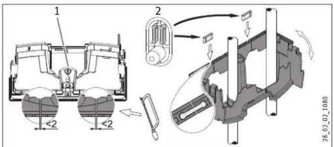 STIEBEL ELTRON DHE 21 SLi - Montage de la partie inférieure de la paroi arrêté avec raccords filétés en applique - 1