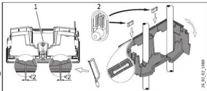 STIEBEL ELTRON DHE 21 SLi - Installation of lower part of back panel with threaded fitting for finished walls - 1